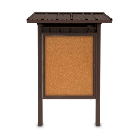 United Visual Products Corkboard, Fabric, Blk/Blu, 3 Door, 96 x 48" UV308-BLACK-BLSPRU